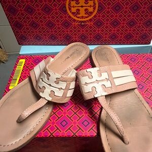 Cream Tory Burch sandals